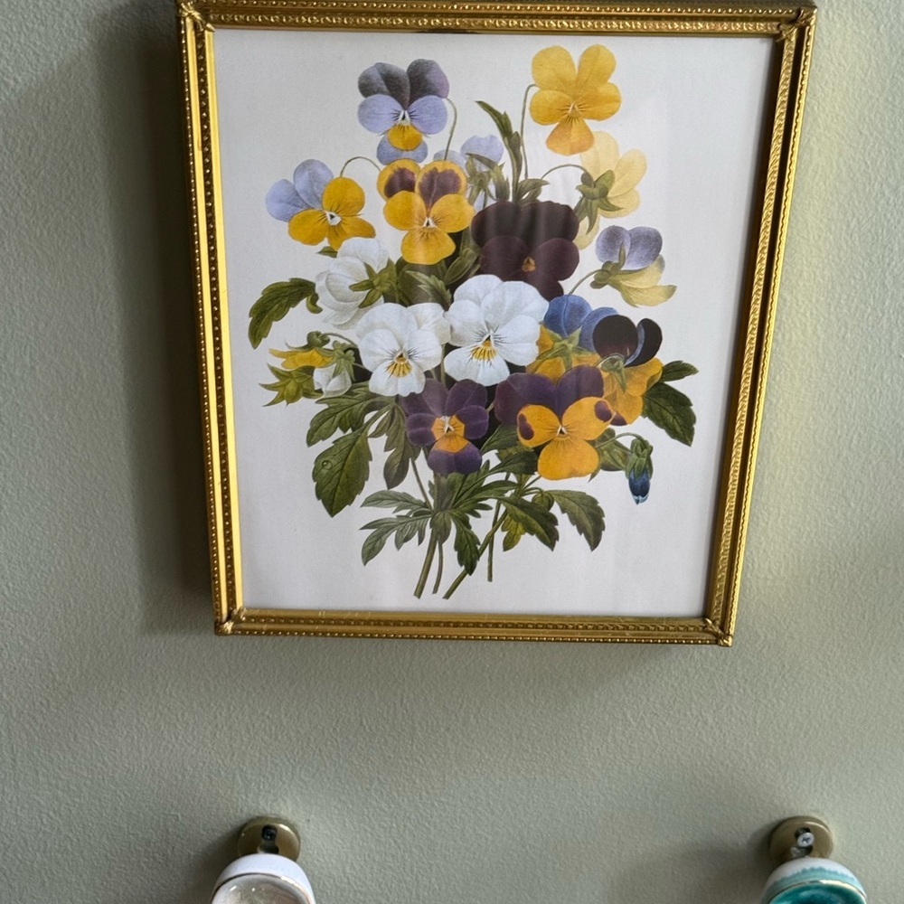 Floral Art Print with antique Gold Frame - Picture 4 of 5